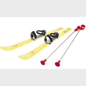 Ski til Brn 90 cm med skistave, Gul