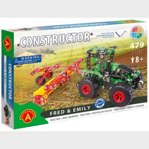 Traktor m/anhnger Metal Konstruktionsbyggest - Fred og Emily