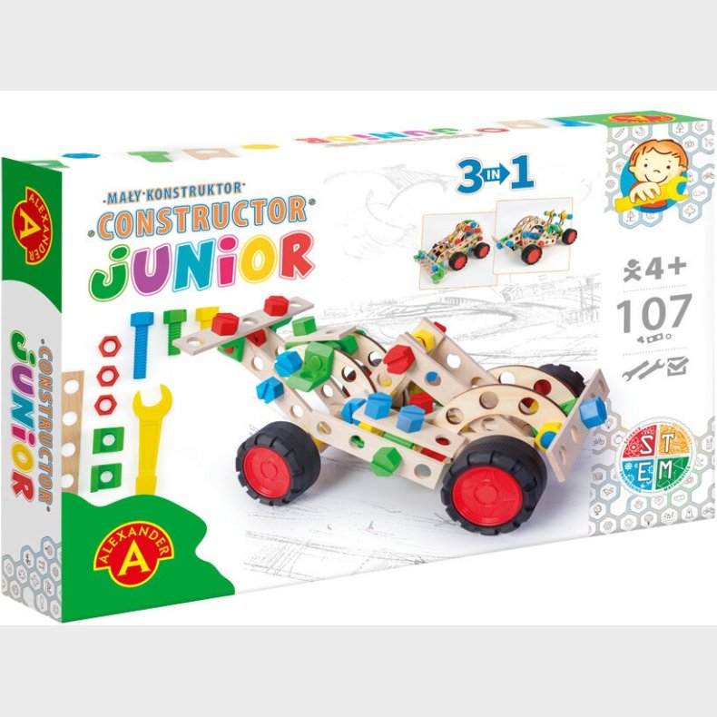 Junior Tr Konstruktionsbyggest 3-i-1 Sportsbil