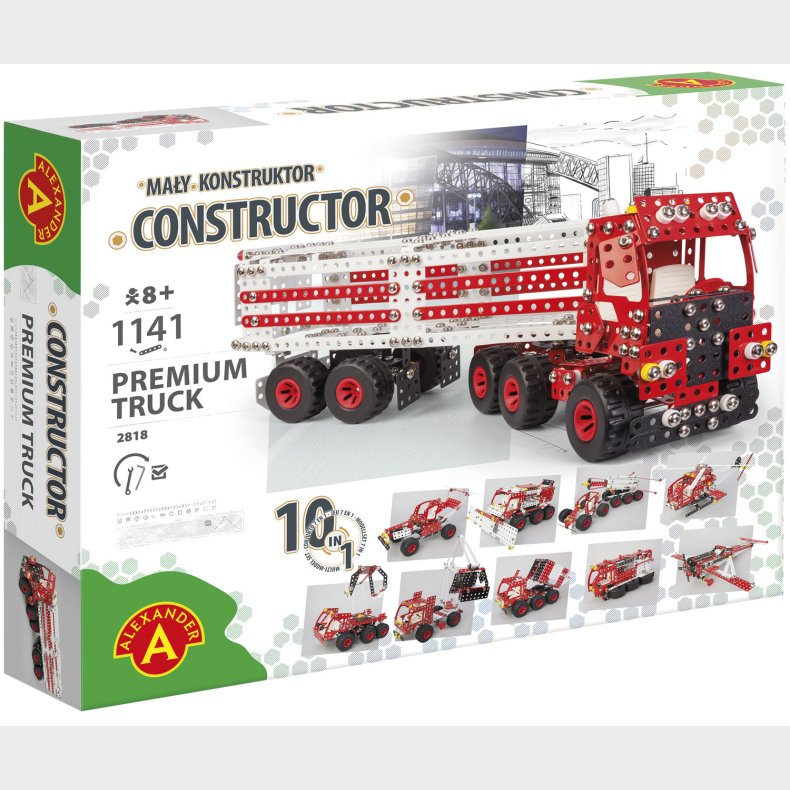 Constructor Pro Premium Truck 10-i-1 Metal Konstruktionsbyggest