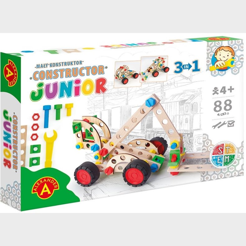 Junior Tr Konstruktionsbyggest 3-i-1 Gaffeltruck