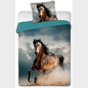 Vild galoperende hest Sengetj 140x200 cm - 100 procent bomuld