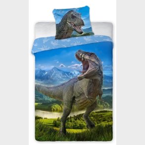 T-Rex Dinosaur Sengetj 140x200 cm - 100 procent bomuld