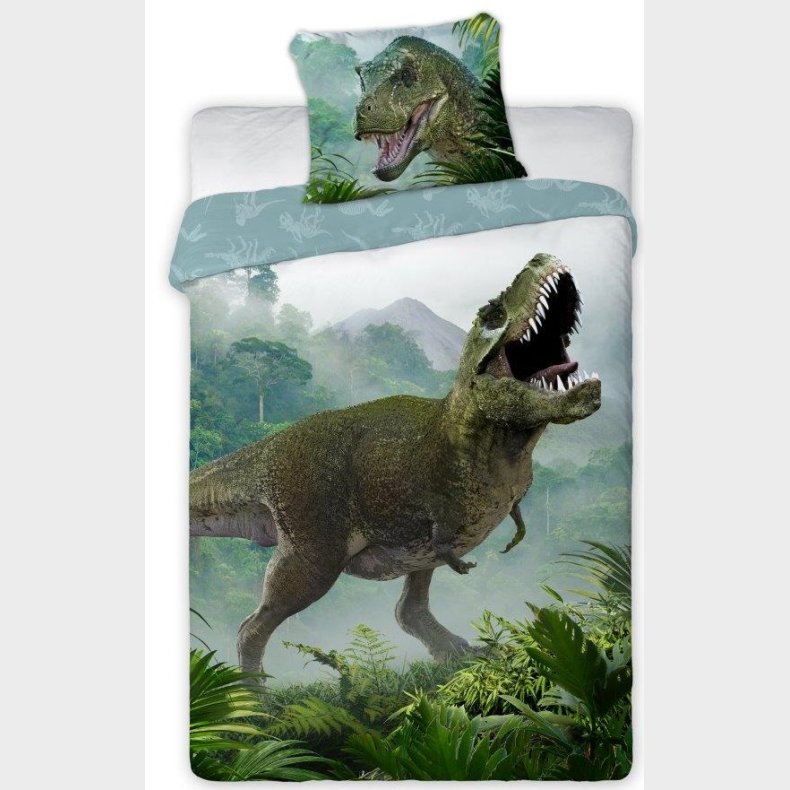 T-Rex Dinosaur Sengetj 140x200 cm model 2 - 100 procent bomuld