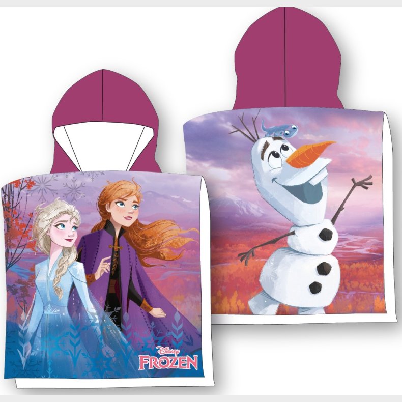 Disney Frost Poncho badehndklde med htte - 100 procent bomuld