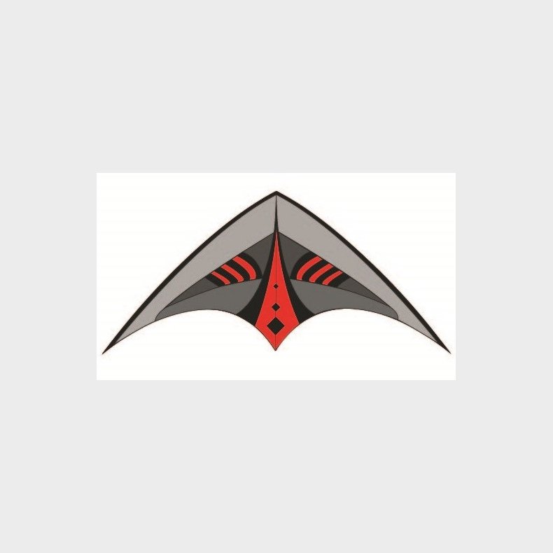 Stunt Air Glider 120 rd drage til brn fra 6 r med 2 liner, 120 cm