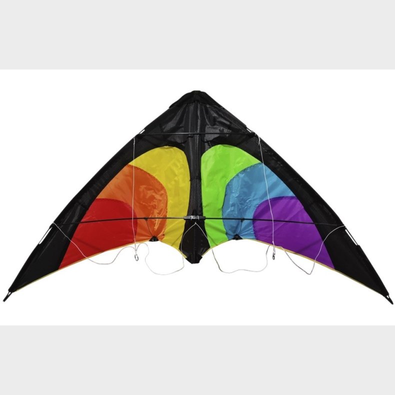 Stunt Rainbow drage til brn fra 6 r med 2 liner, 160 cm