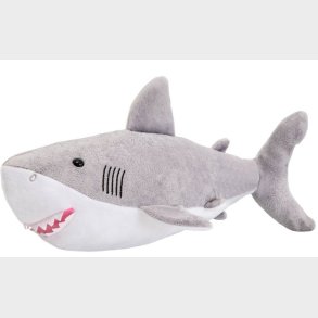 Hvid haj Plysbamse 43x19 cm - All About Nature