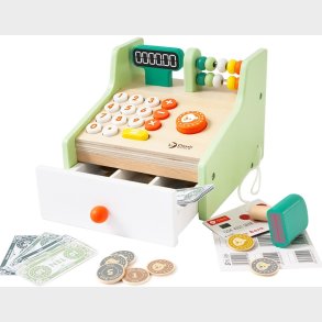 Classic World Legetjs Kasseapparat med tilbehr i tr