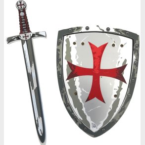 Maltesisk Ridderst med skum Svrd + Skjold