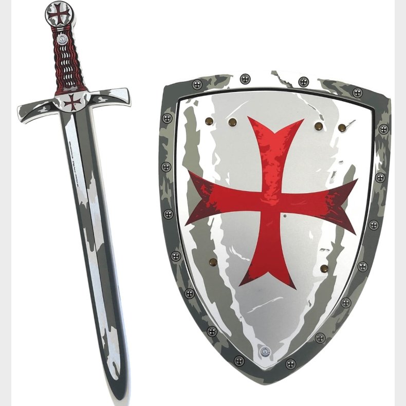 Maltesisk Ridderst med skum Svrd + Skjold