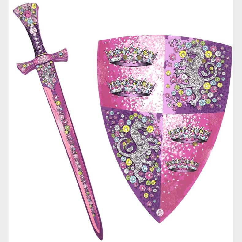Krystal Prinsessest med Skum Svrd + Skjold
