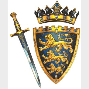 Triple Lion st med Skum Svrd + Skjold + Krone