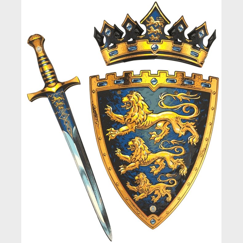 Triple Lion st med Skum Svrd + Skjold + Krone