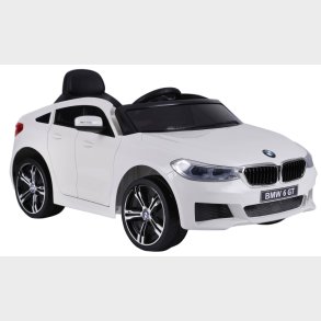 BMW 6 GT elbil til brn 12v Hvid m/Gummihjul, 2.4G Remote, 12V7AH