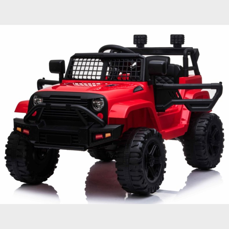 EL Brne Red SUV 12V m/2.4G + Gummihjul + Ldersde