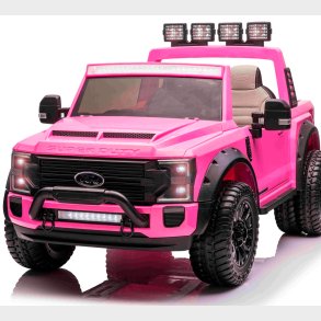 Ford Super Duty Truck m/24V14AH + 4xMotor + Gummihjul + Bldt skumsde Pink