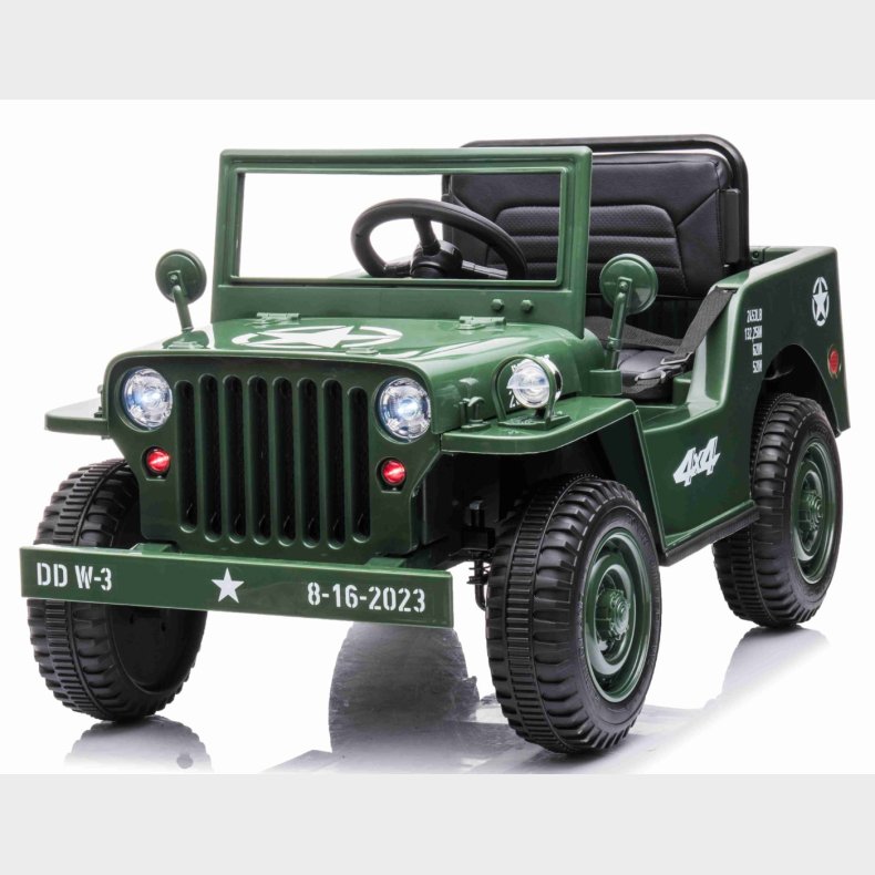 Elbil - Army Classic Adventure m/4x12V Motor + Gummihjul + Ldersde