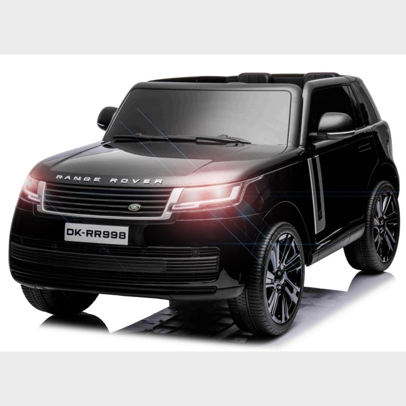 Range Rover  Vogue 24V Sort m/2x24V + Gummihjul + fjernb
