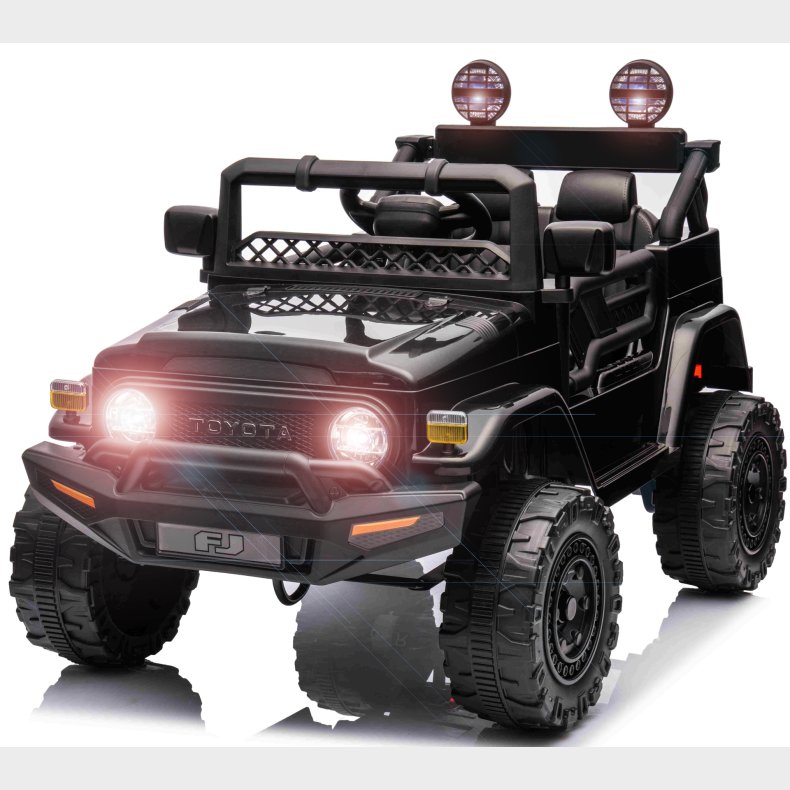 Toyota FJ Cruiser m/4x12V Motor + Gummihjul + Ldersde, Sort