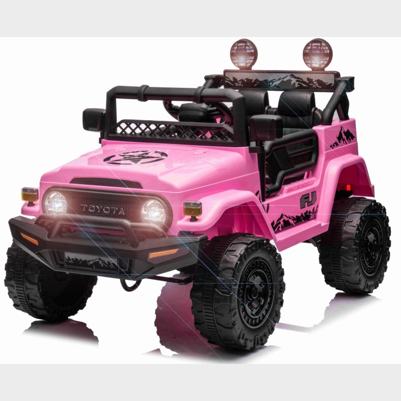 Toyota FJ Cruiser m/4x12V Motor + Gummihjul + Ldersde, Pink