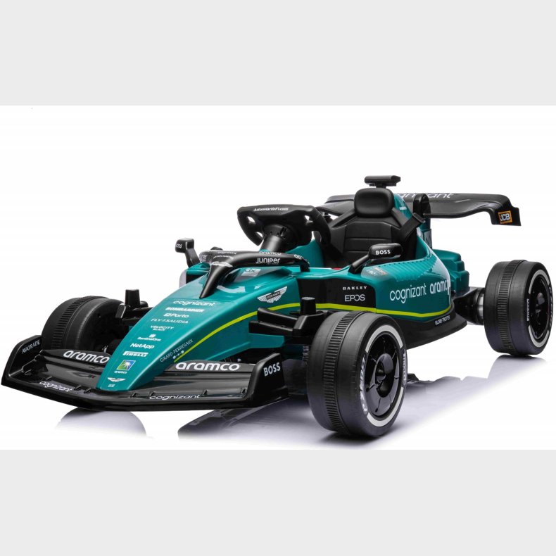 Aston Martin F1 Gokart til brn 4x12V m/2.4G + ldersde + gummihjul