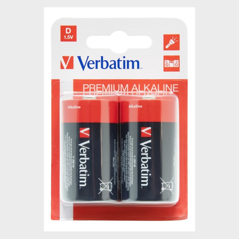 Verbatim D Batteri 2 stk. (LR20)