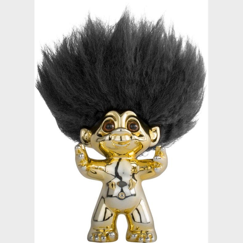 Lykketrold Messing/sort hr 9 cm