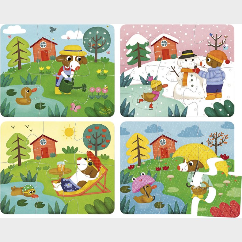 Vilac Puslespil 4x6 brk - De 4 rstider