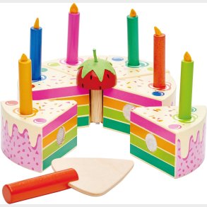 Tender Leaf Lagkage med lys - Regnbue