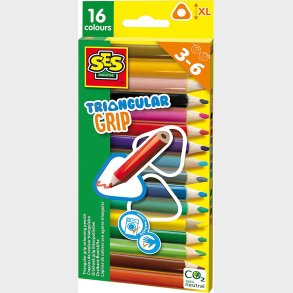 SES Creative Farveblyanter - Trekantede 16 stk