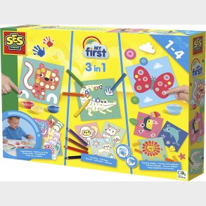 SES Creative Min Frste - 3 i 1 - Fingermaling, Farvelgni