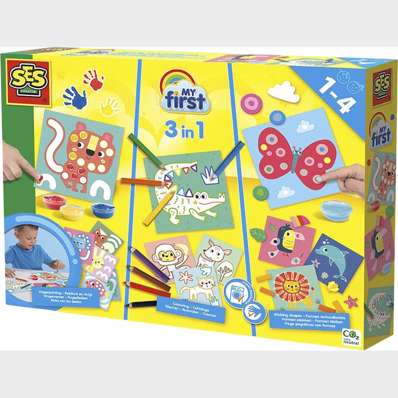 SES Creative Min Frste - 3 i 1 - Fingermaling, Farvelgni