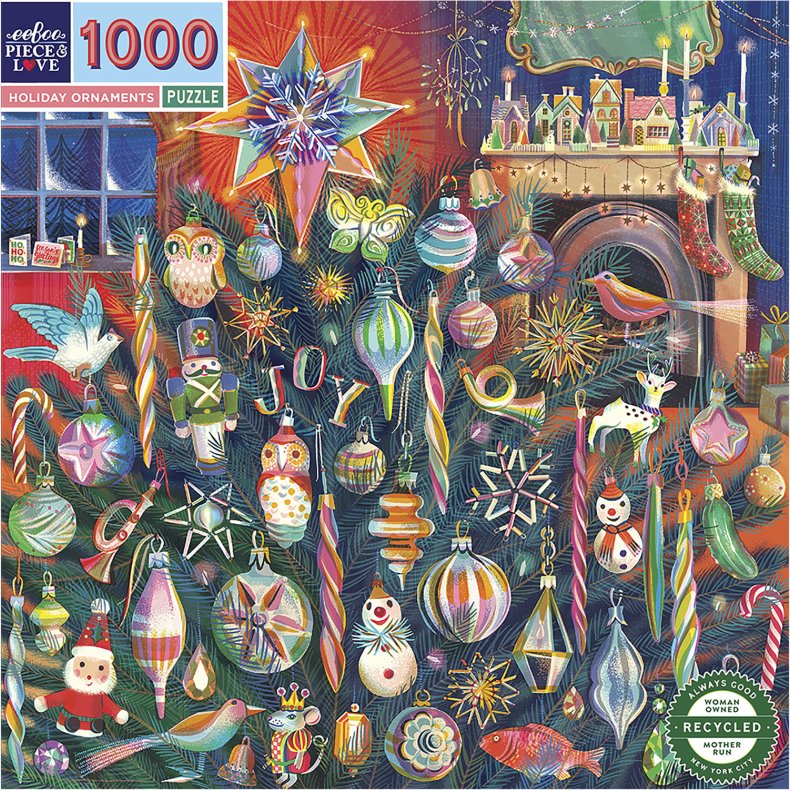 Eeboo Puslespil 1000 brk - Holiday Ornaments