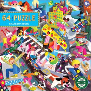 Eeboo Puslespil 64 brk - Skateboarders