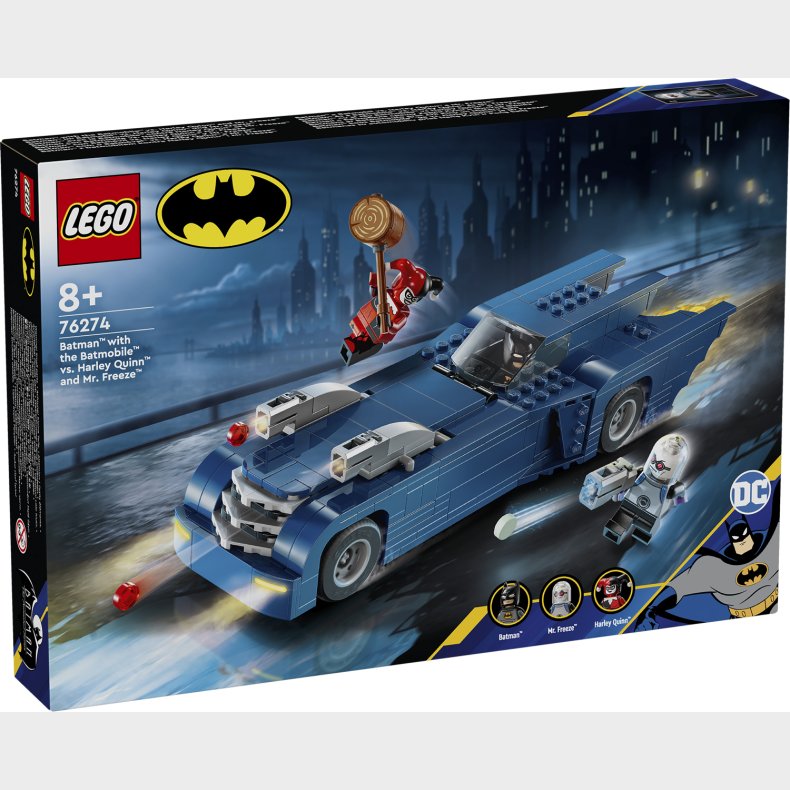 Batman og Batmobile mod Harley Quinn og Mr. Freeze