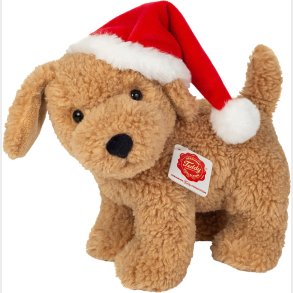 Teddy Hermann Hund med Nissehue 20 cm