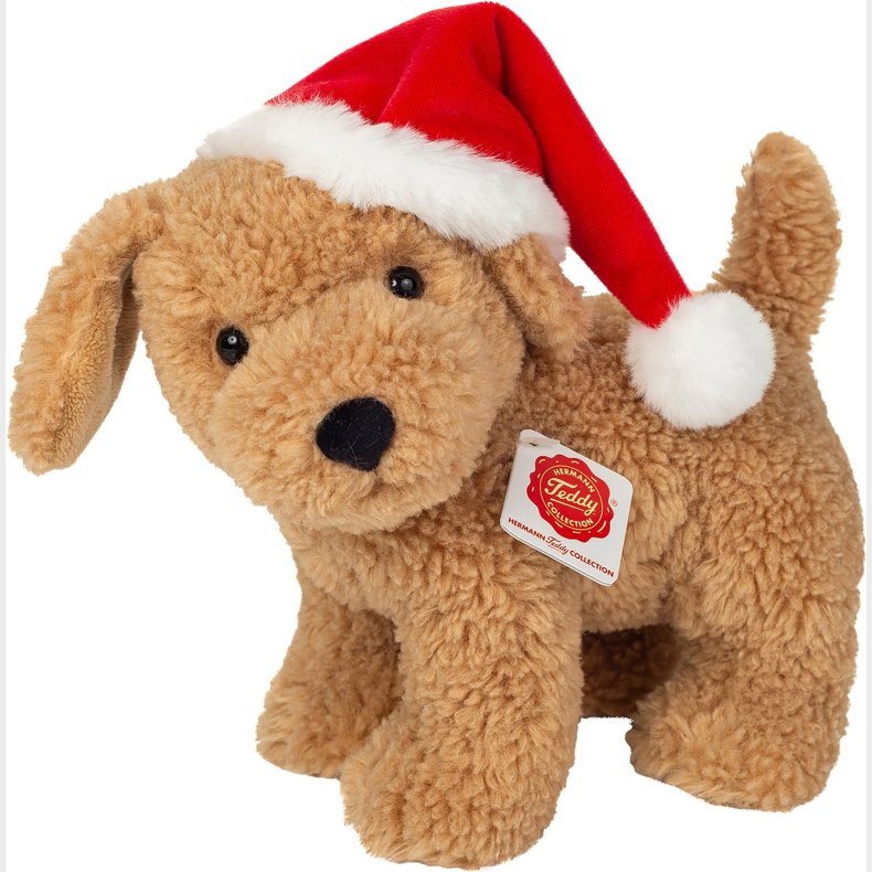 Teddy Hermann Hund med Nissehue 20 cm