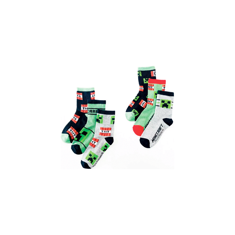 Minecraft sokker / strmper - 3 stk.