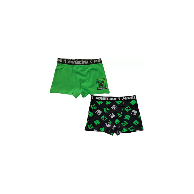 Minecraft boxershorts til brn - 2 styk - Grn/sort