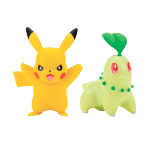 2-Pack Chikorita & Pikachu - Pokemon Battle Figure