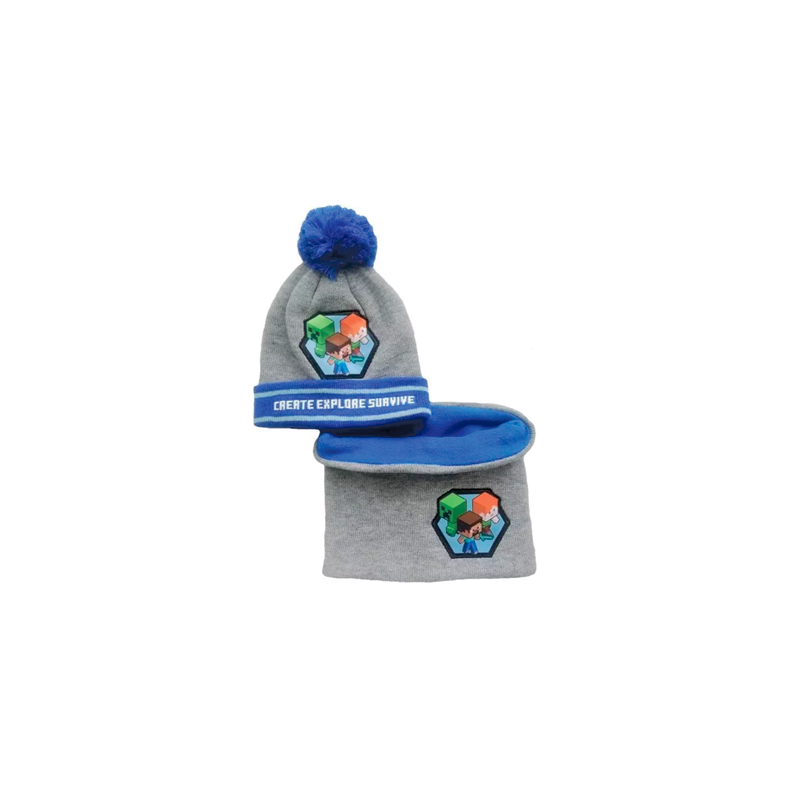 Minecraft hue og halsedisse til brn - Gr &amp; bl