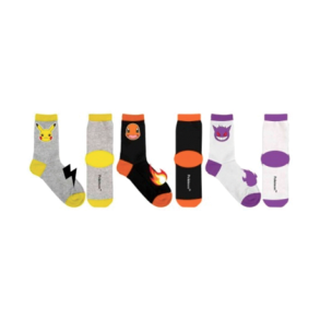 Pikachu, Charmander & Gengar Pokemon sokker - 3 pak