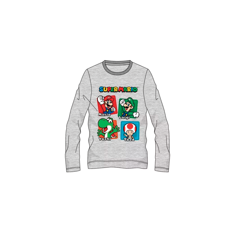 Super Mario langrmet t-shirt - Gr (4-10r)