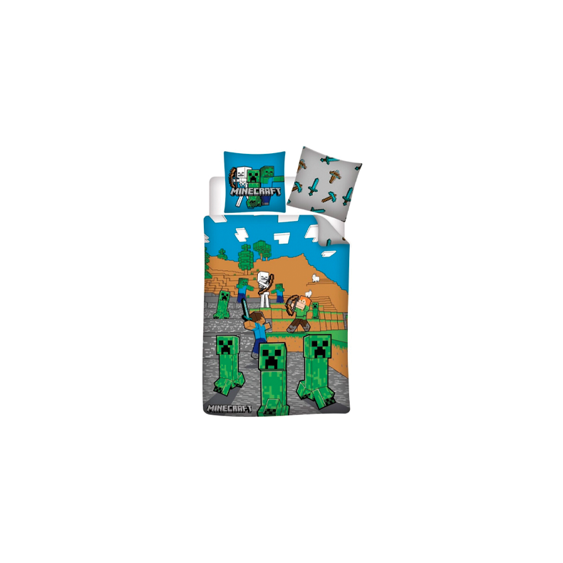 Minecraft sengetj til brn - 140x200cm - Blockey