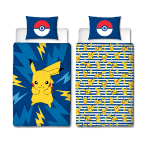 Pikachu & Pokeball sengetj - bl