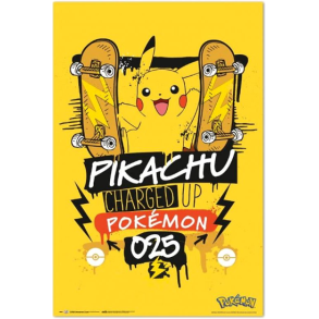 Pikachu charged up plakat- 61x91cm