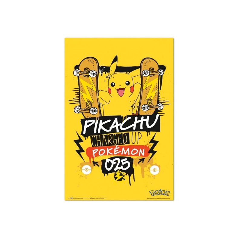 Pikachu charged up plakat- 61x91cm