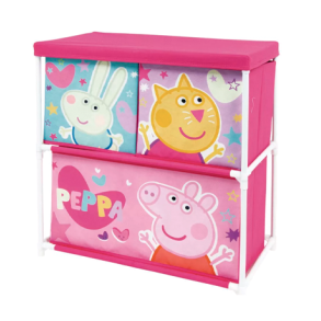 Gurli Gris opbevaringsreol med 3 kasser