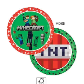 Minecraft paptallerkner - 8 stk.